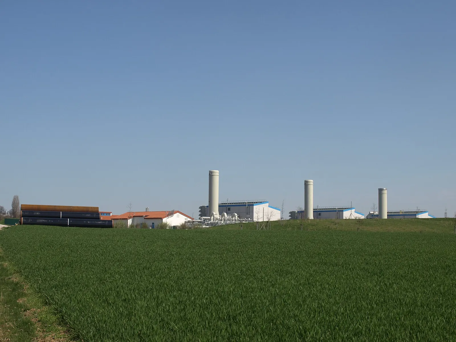 A natural gas pipeline compressor station