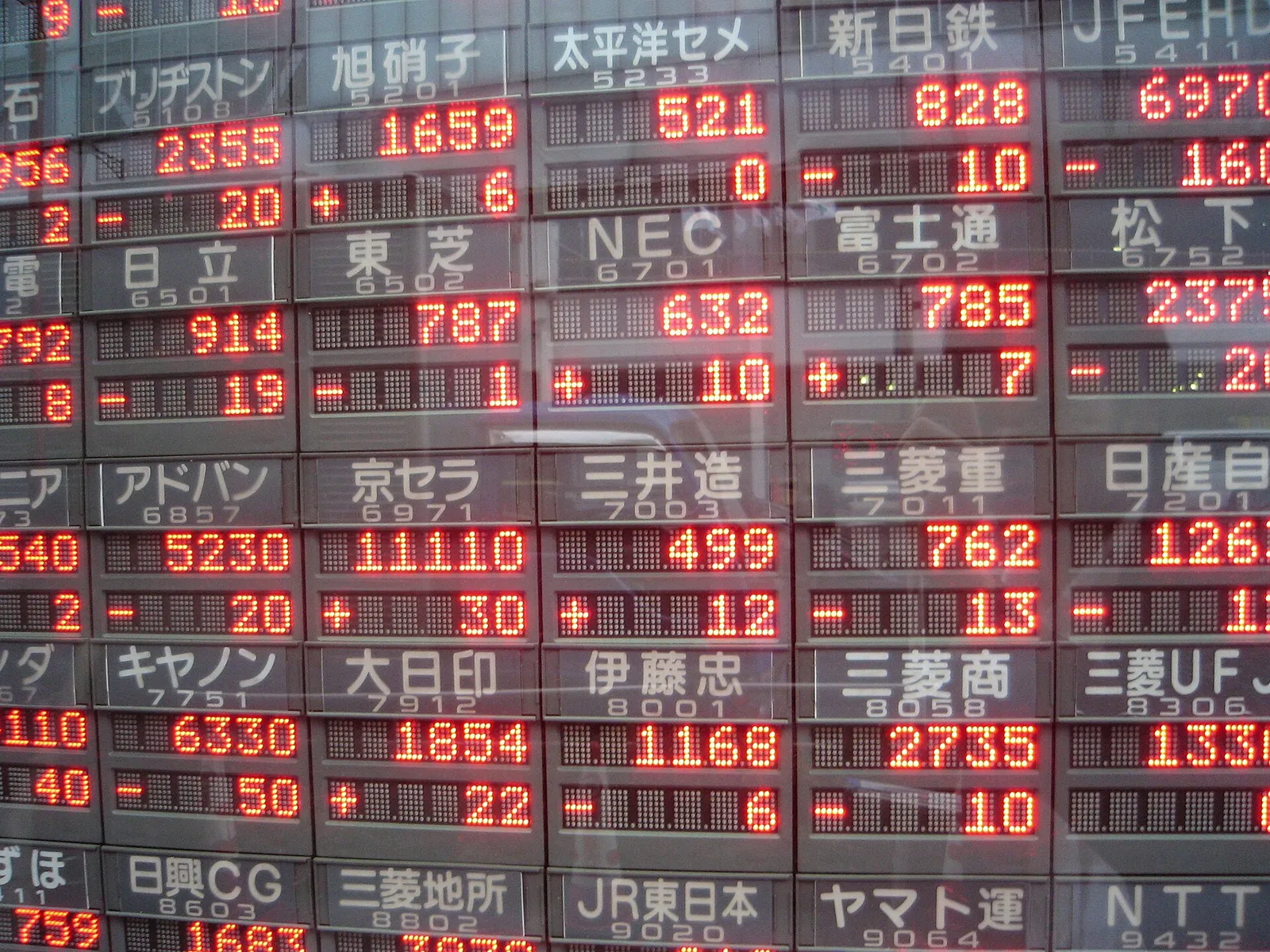 An electronic stock board