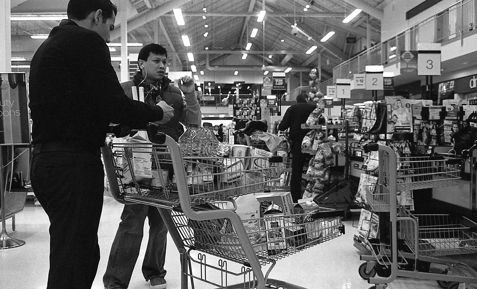Shoppers in a supermarket