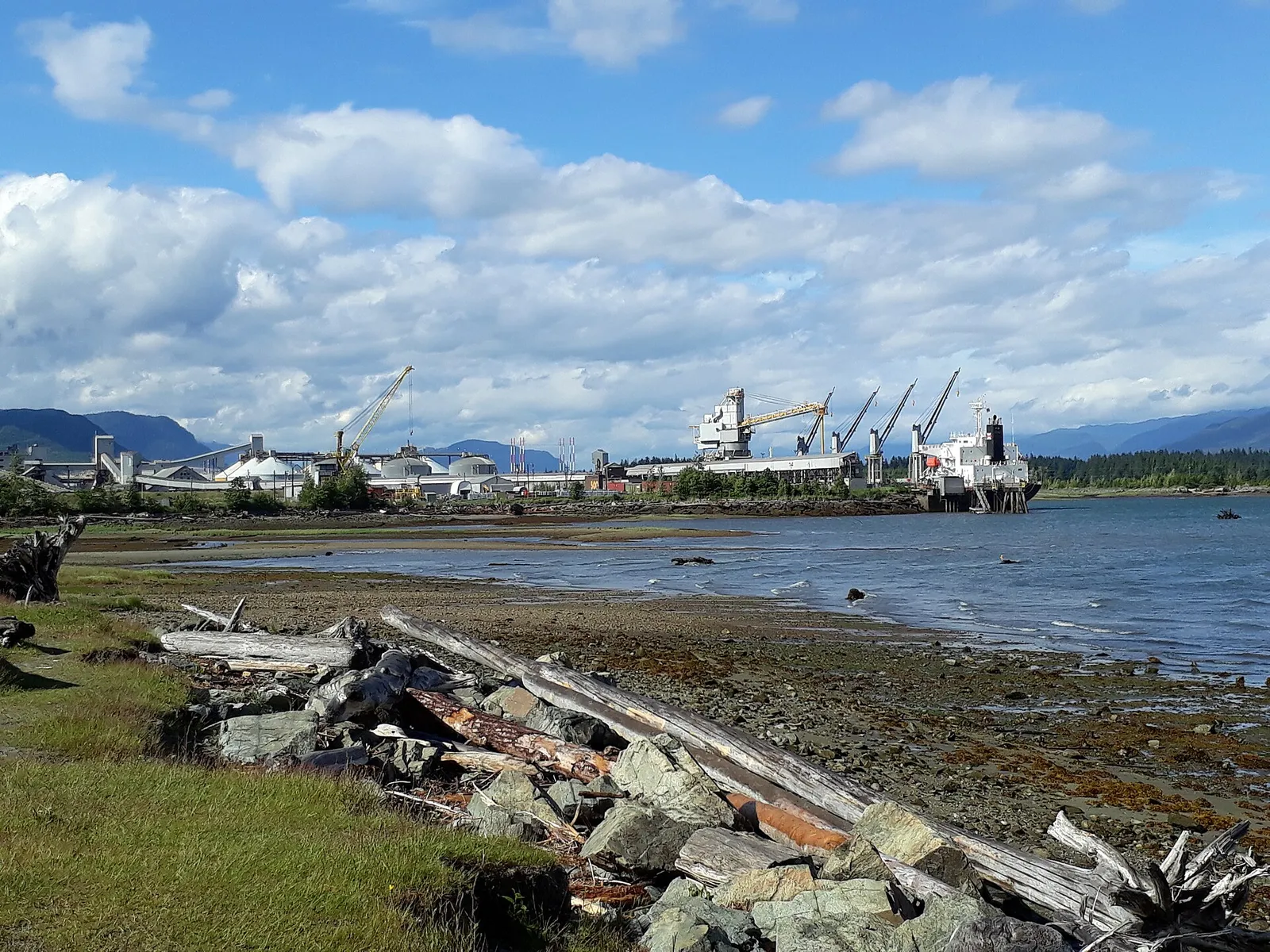 The Rio Tinto aluminium smelter at Kitimat, British Columbia, seen from across the water