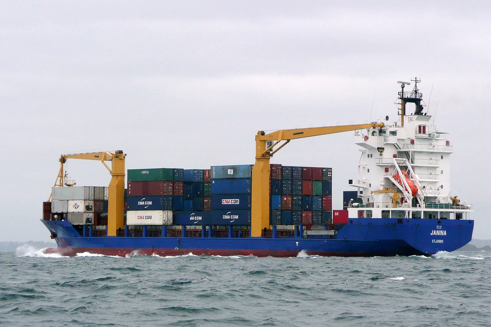 A container ship carrying freight