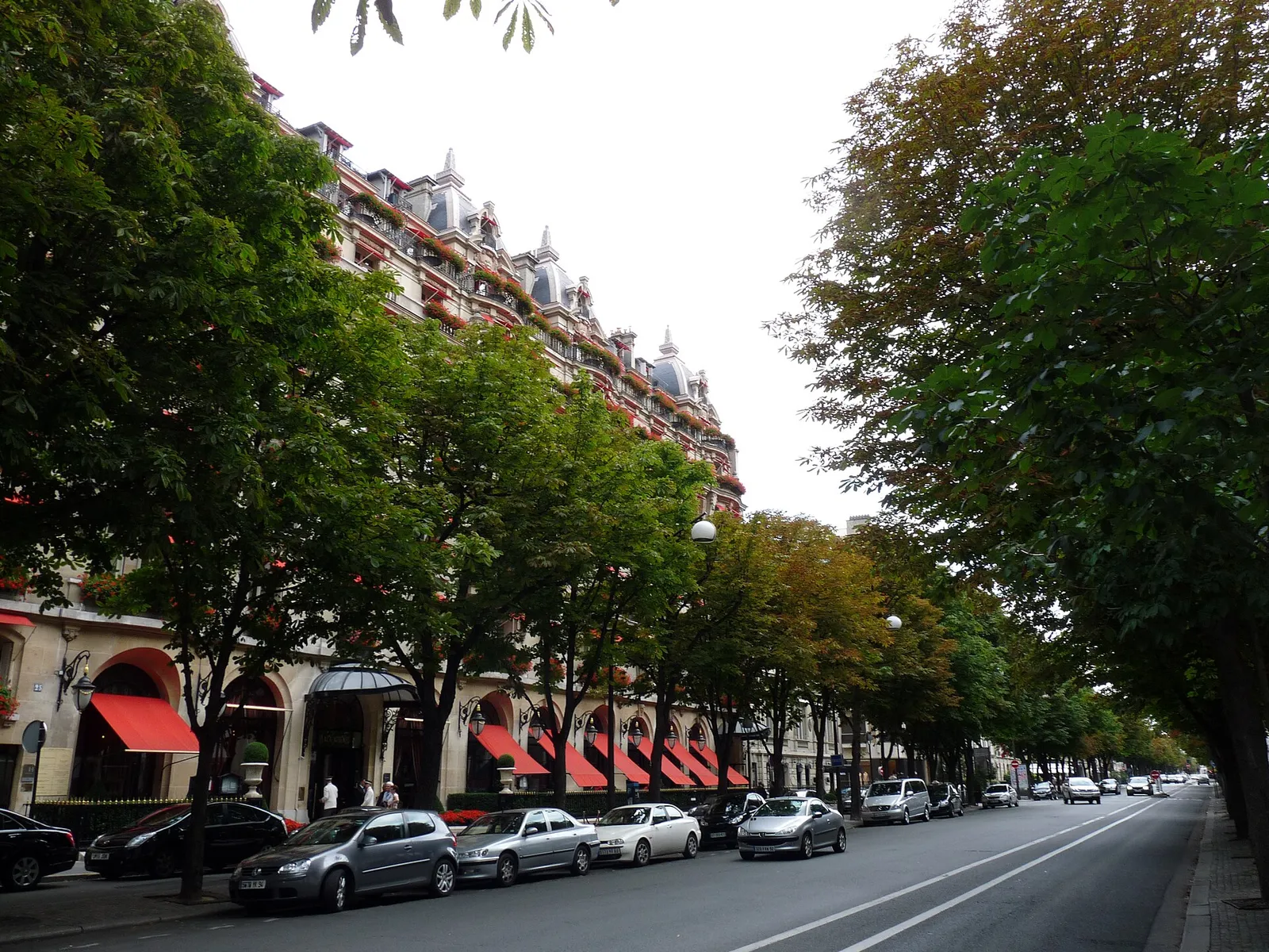 Luxury storefronts on Avenue Montaigne in Paris