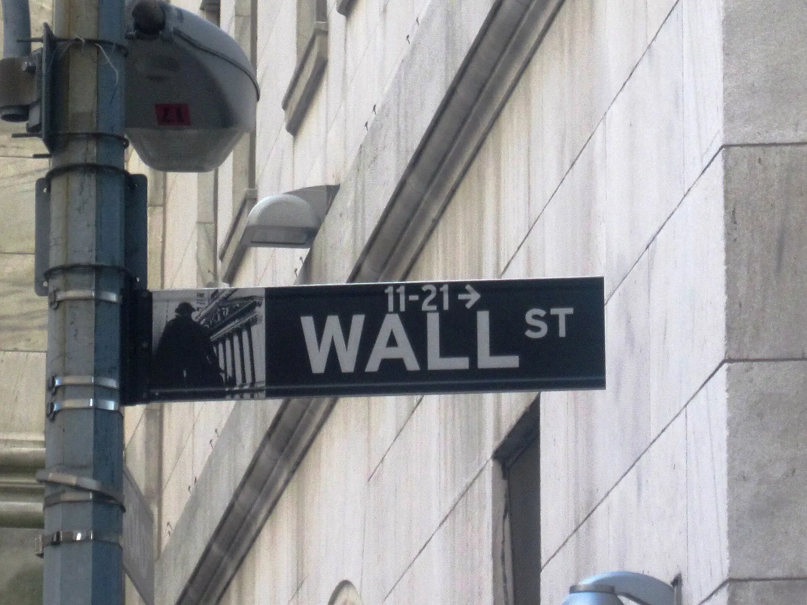 A Wall Street street sign