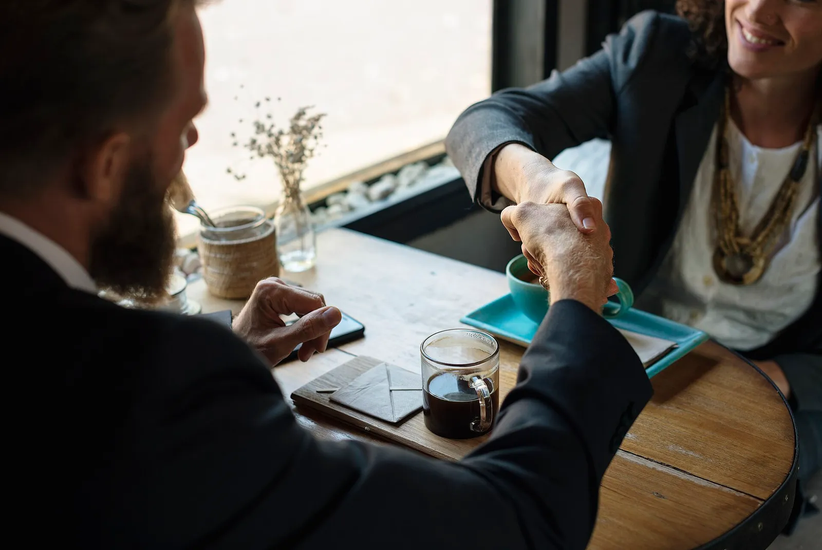 A business handshake