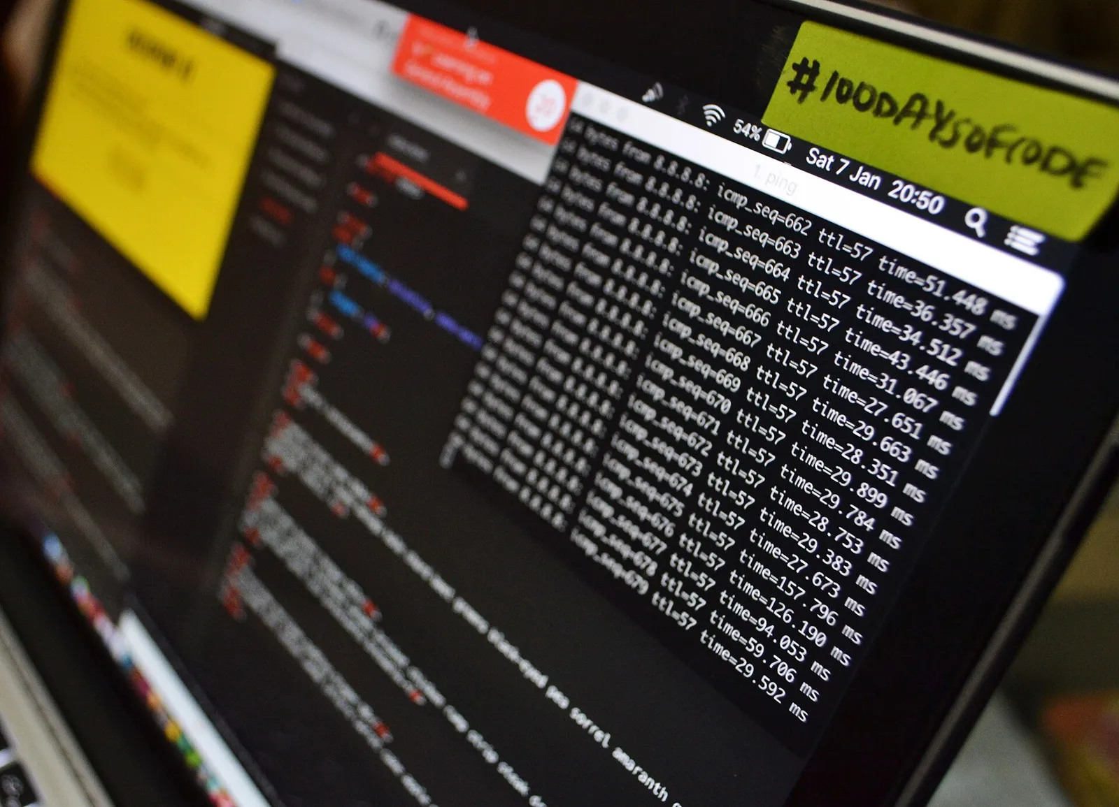 Software code on a computer screen