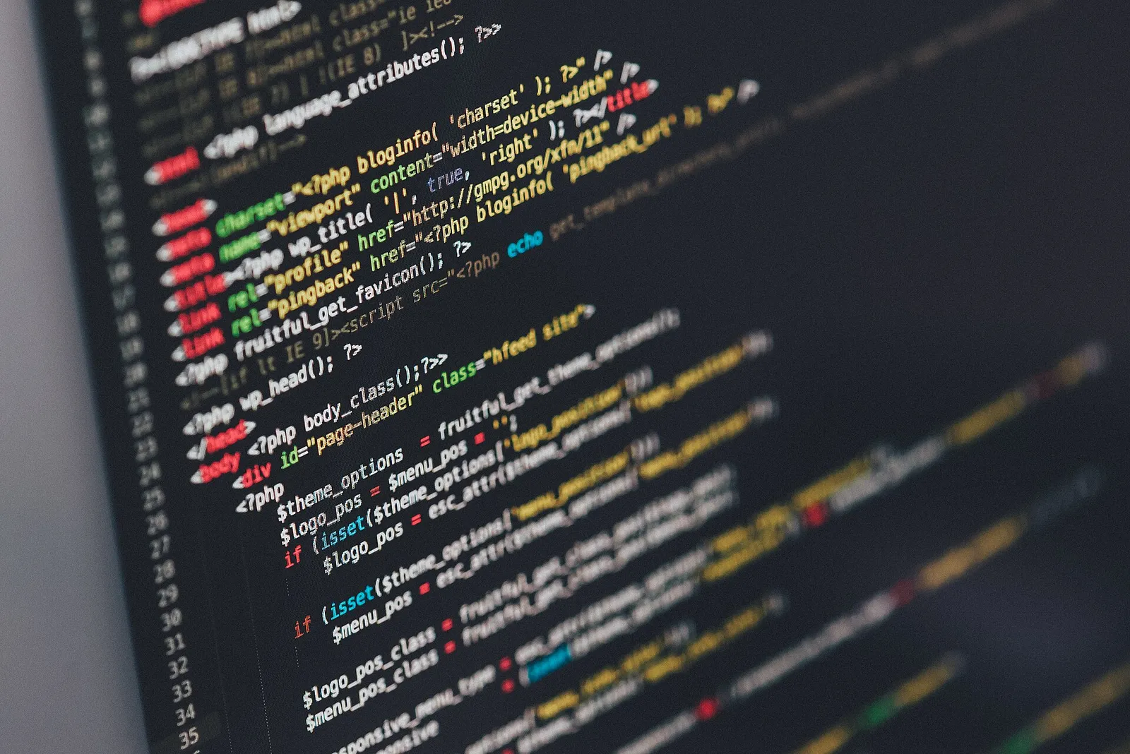 Lines of computer code on a screen