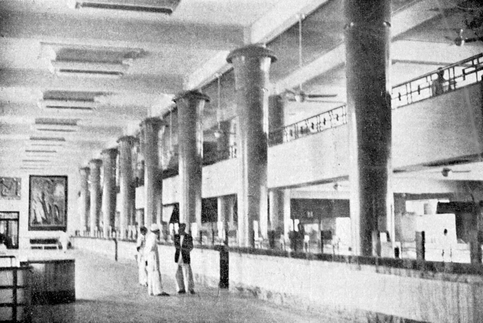 The interior banking hall of a bank