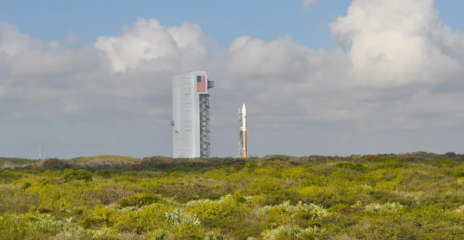 A rocket launches carrying a communications satellite