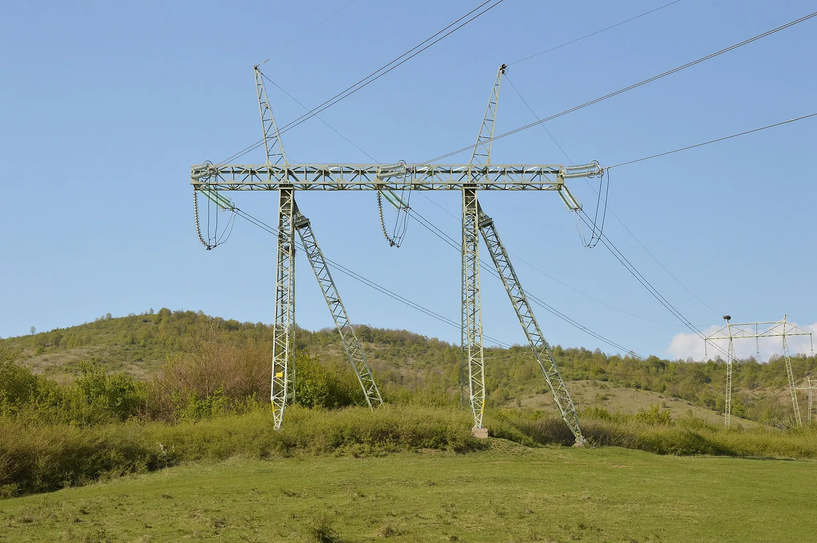 High-voltage electricity transmission towers