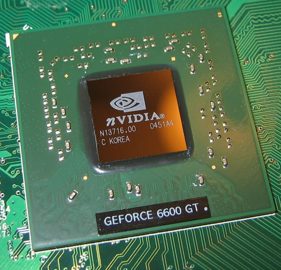 A close-up of a computer graphics processing unit (GPU)