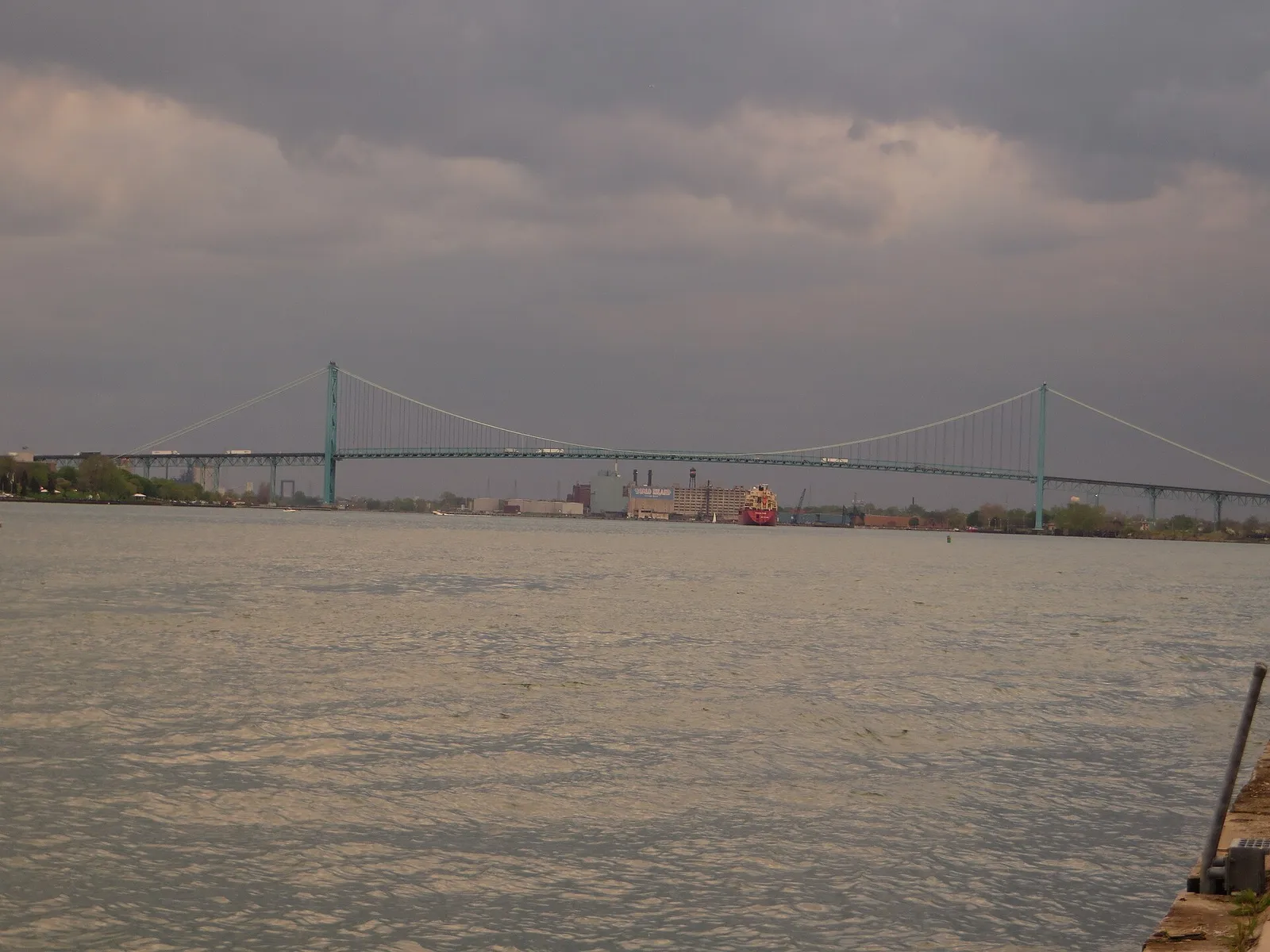 The Ambassador Bridge between Detroit, Michigan and Windsor, Ontario
