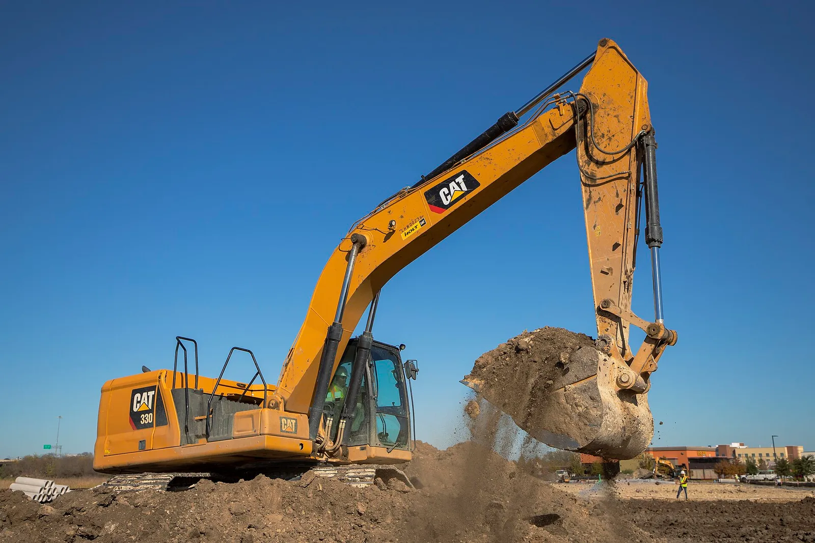 A Caterpillar excavator