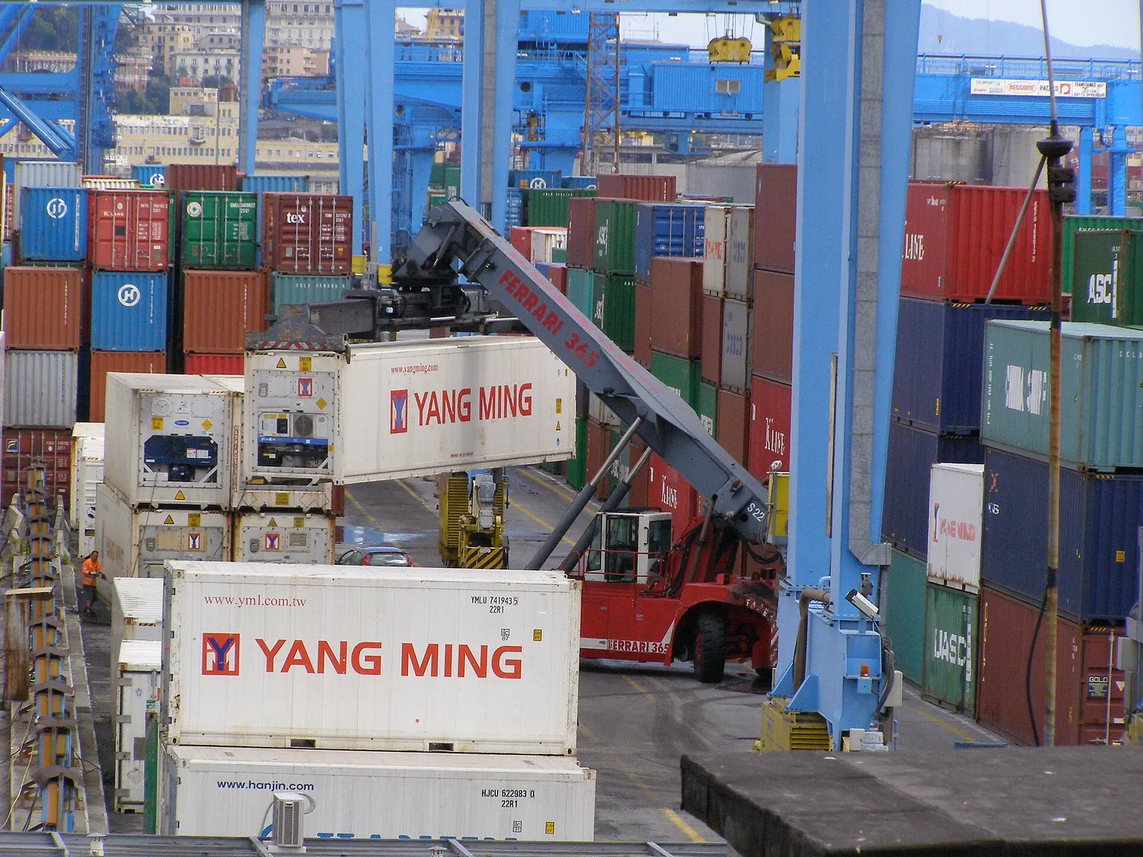 Containers at a port terminal