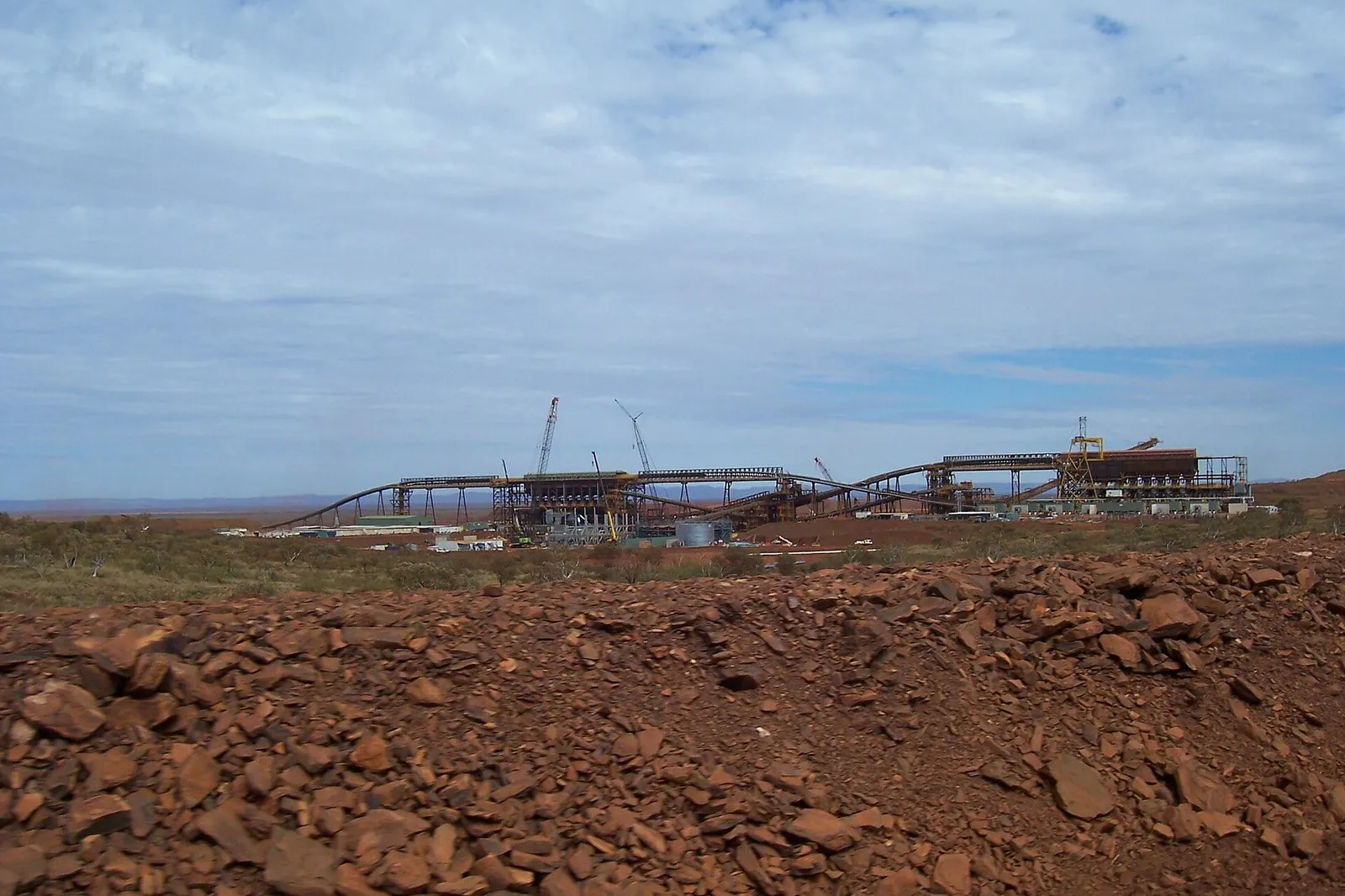 An open-cut iron ore mine in the Pilbara region of Western Australia