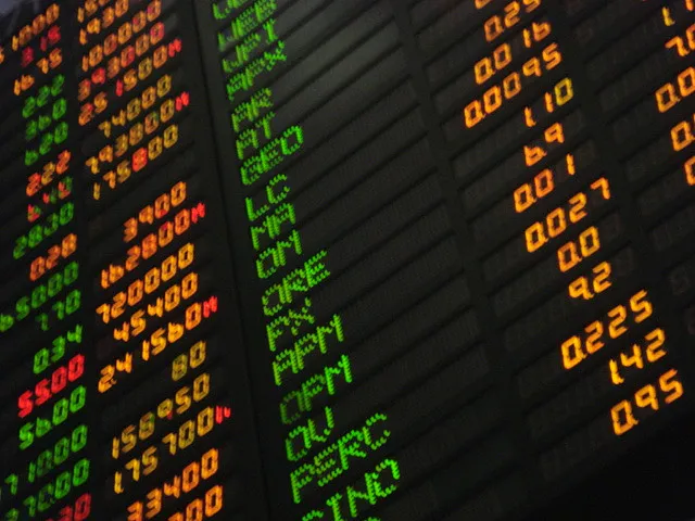 An electronic stock-market trading board