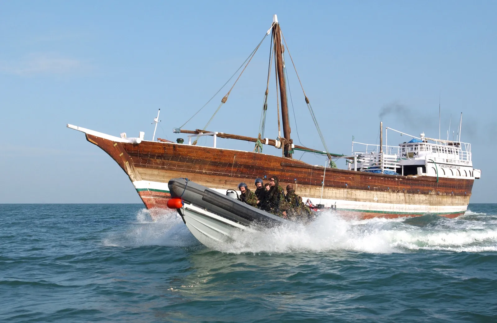 A military patrol boat at sea