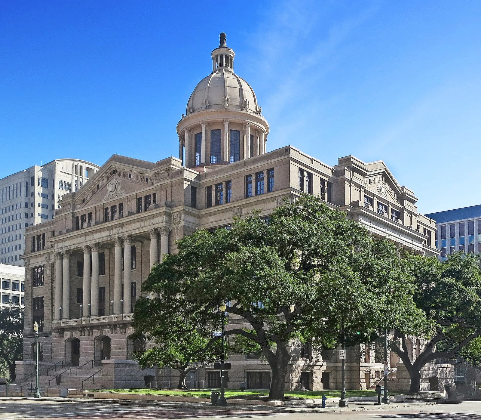 The restored 1910 Harris County courthouse building in Houston
