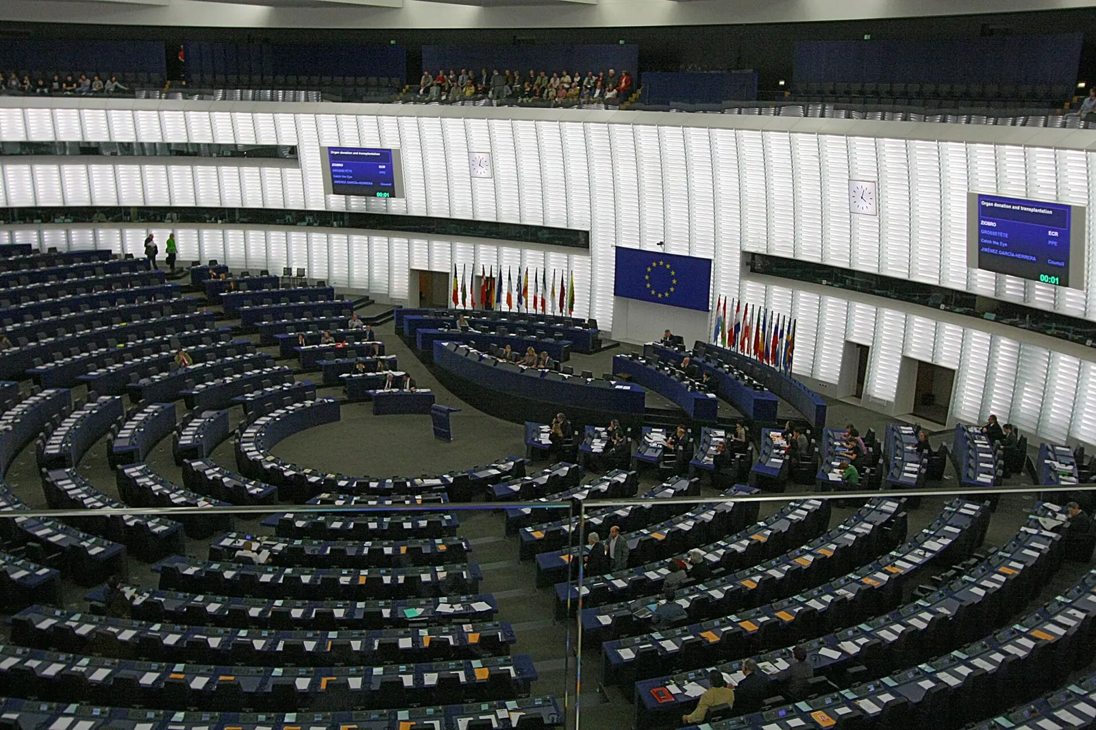 The hemicycle of the European Parliament in Strasbourg